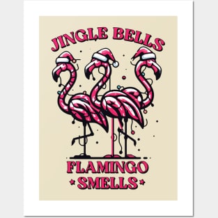 Christmas Flamingo Posters and Art